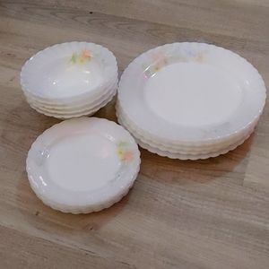 Indopal milk glass set of 16